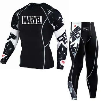 

Men's brands Thermal underwear Winter Skin Compression Base layer Warm Fitness jogging leggings tactical T-shirt 2 piece kit
