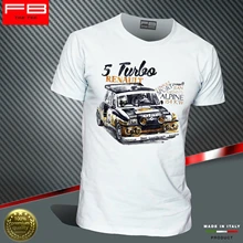 2020 재밌는 티셔츠 르노 5 gt 터보 알파인 ragnotti 팀 diac rally legend unisex tee(China)
