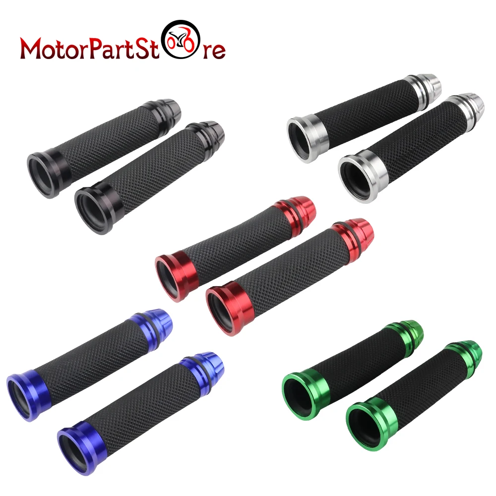 6 Colors 7/8 inch Motorcycle CNC Aluminumum Rubber Gel Hand Grips For 22mm Handlebar Sport Bike