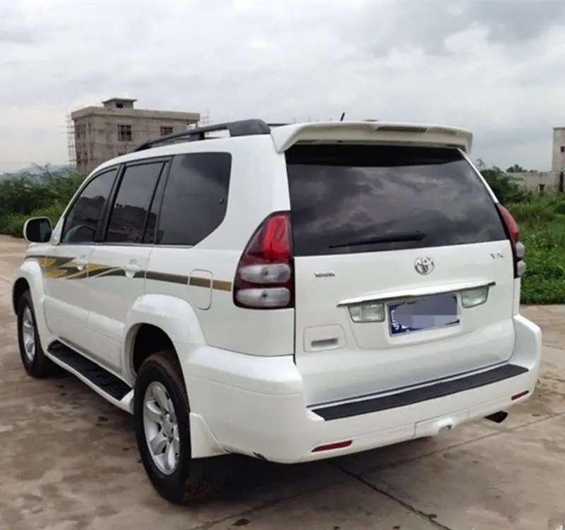 Car Rear Wing Spoiler Car Roof Spoiler Spoiler ABS Plastic Unpainted Primer Rear Wing With Led Light For Toyota Land Cruiser Prado FJ120 4000 2700 2003-2009