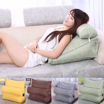 

Adjustable Bed Couch Chair Sofa Cushion with Triangular Backrest Pillow Bed Backrest Office Chair Pillow Support Waist Cushion