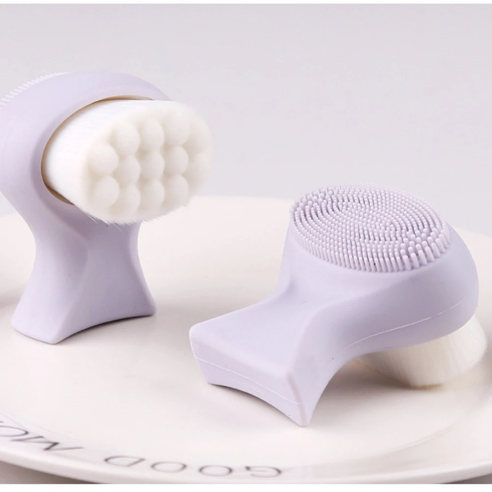 Портативный мягкий мех силиконовый очищающий скраб для лица моющий