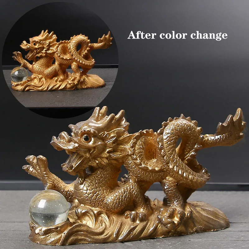 Resin Color Change Dragon Tea Pet Ornaments tea pet ornaments room decor statues Household Office Tea Pet Decoration Toy