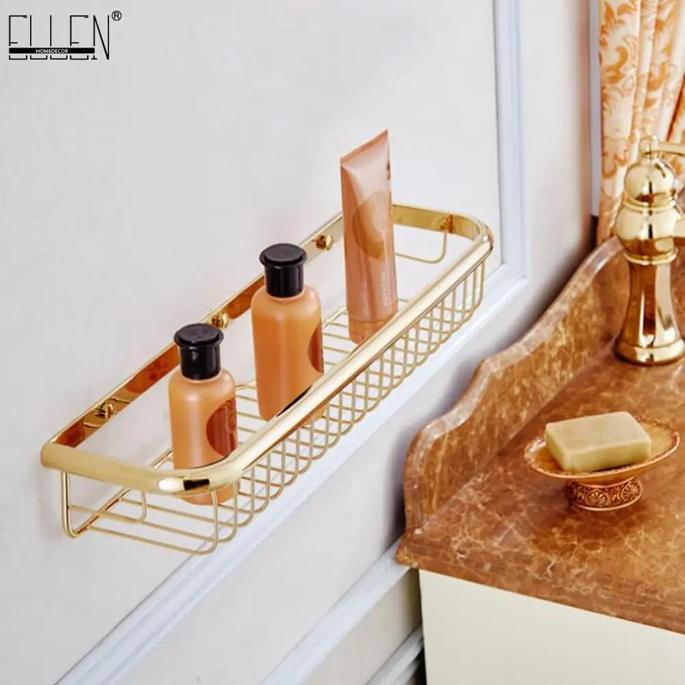 Vidric Wall Mounted Gold/chrome/rose Gold Bathroom Shelf Bath
