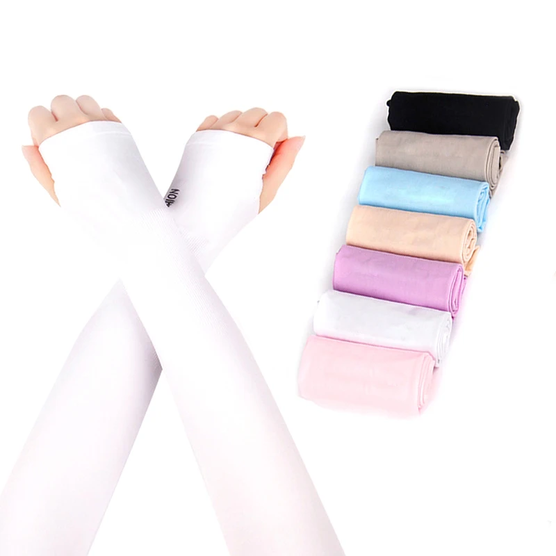 Sun Protection Arm Sleeves Arm Sleeves Cooling Arm Sleeves 2pcs Arm Sleeves Mangas Ice Fabric Summer Sports UV Sunscreen Protection Running Cycling Driving Sleeve