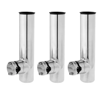 

3 Pcs Stainless Steel Fishing Rod Holder Tube Portable Pole Bracket Stand
