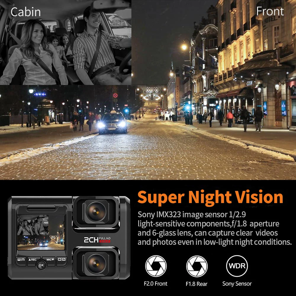 ĸ麸 ī޶ DVR   1080 Ǯ HD  GPS   ڴ ADAS ڵ  ķ Ʈ  24H 