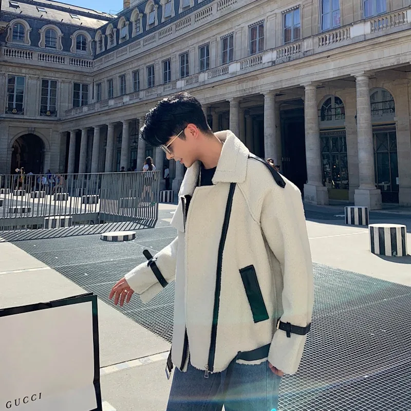 

Winter Thick Short Coat Men Warm Parka Men Fashion Lapel Wool Jacket Man Streetwear Wild British Style Jackets Male Clothes