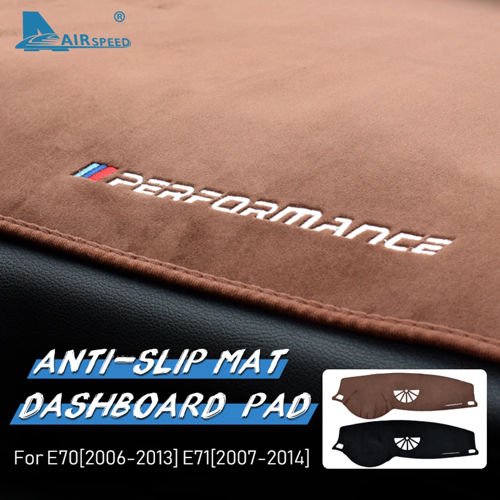 AIRSPEED for BMW X5 E70 X6 E71 Accessories Flannel Car Anti Slip Anti UV Mat Dashboard Cover Pad Dashmat Carpet Interior Trim