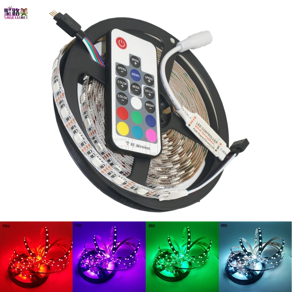 5 м/рулон светодиодный полосы+ USB/DC штекер контроллер DC5V RGB 5050 для светодиодный Декор лампы HD ТВ Настольный плоский экран ЖК-телевизор ПК смещенное освещение