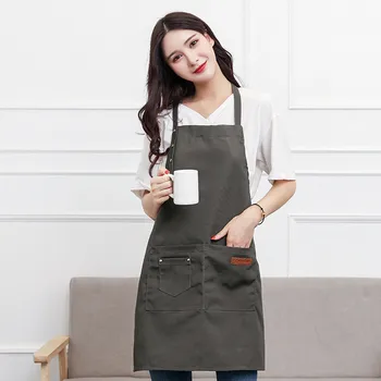 

Denim Canvas Pockets Apron Butcher Crafts Baking Chefs Kitchen Cooking BBQ Plain 1pc waterproof black washable Crafts Baking
