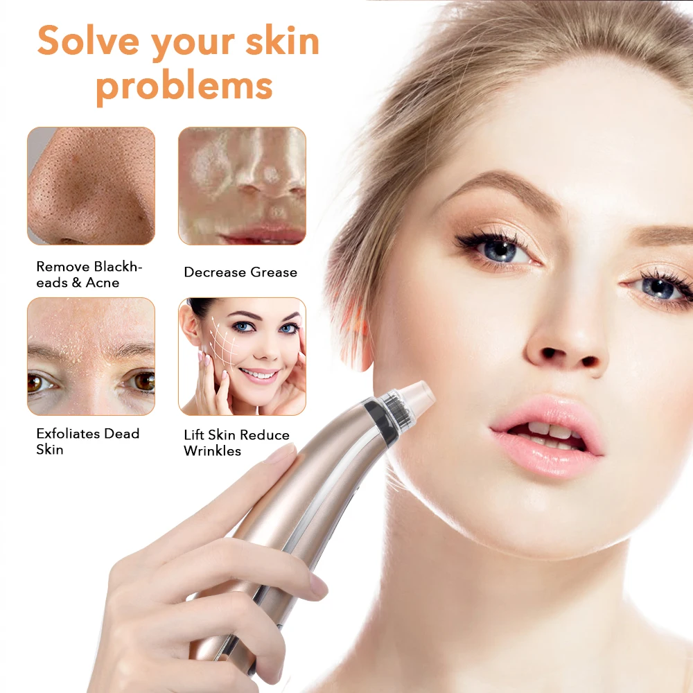 5 Suction Power Vacuum Blackhead Remover Pore Cleaner Acne Extractor Tool LCD Display Face Exfoliating Machine 2