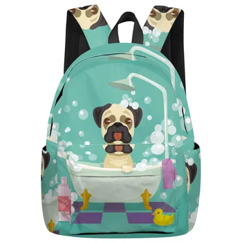 

Bathing Bulldog Backpack College Students Laptop Backpack Book Bag Casual School Bag