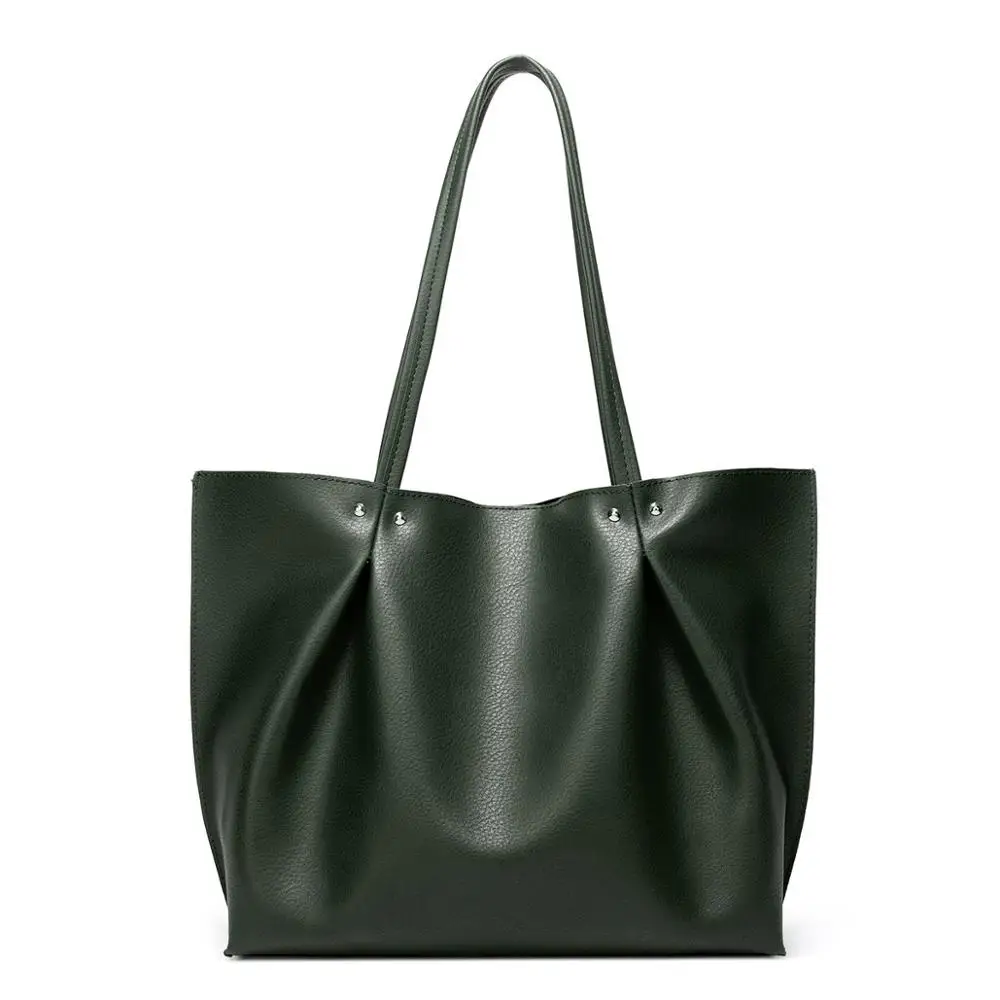 

MONNET CAUTHY New Arrival Shoulder Bags Practical Large Capacity Concise Office Lady Totes Solid Color Green Black Brown Handbag