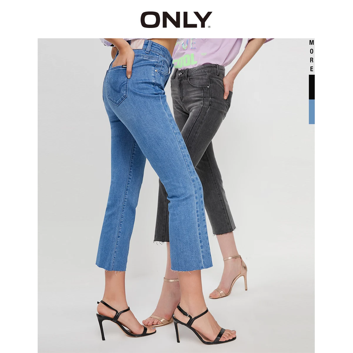 ONLY Women's Slim Fit Slightly Flared Low-rise Capri Jeans | 12016I506 ONLY Women's Slim Fit Slightly Flared Low-rise Capri Jeans | 12016I506