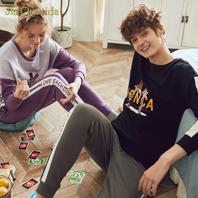 Sleepwear Couple Pajamas Sleeping Suits Pajamas Men and Women Leisure Suits Cartoon Printing Crew Neck Homesuit Homeclothes Sleepwear Couple Pajamas Sleeping Suits Pajamas Men and Women Leisure Suits Cartoon Printing Crew Neck Homesuit Homeclothes