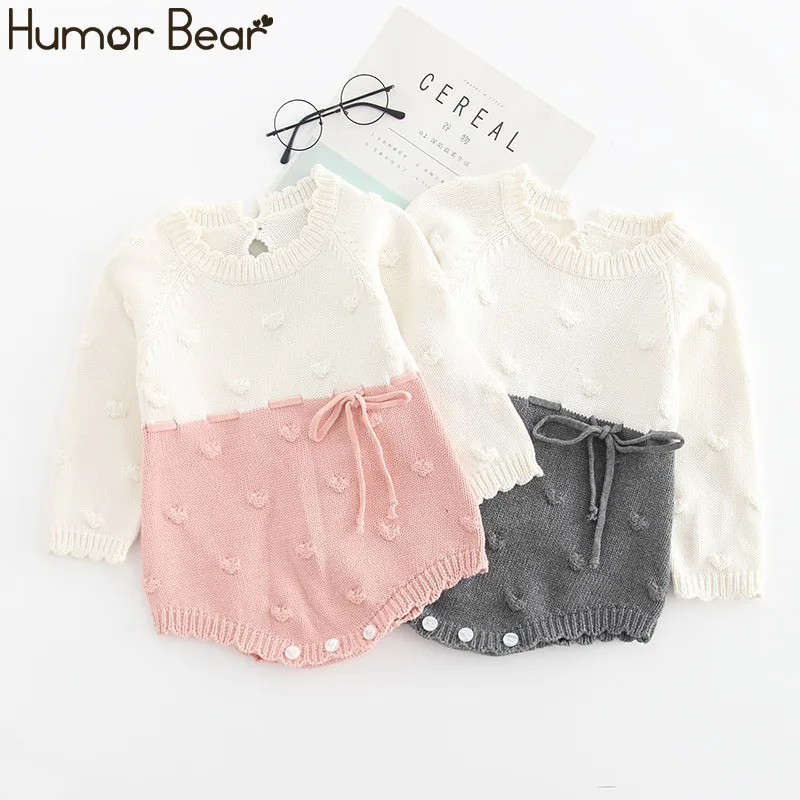 Humor Bear/ г.; осенне-зимние модели детских комбинезонов; вязаная одежда для малышей с воротником в виде листка лотоса