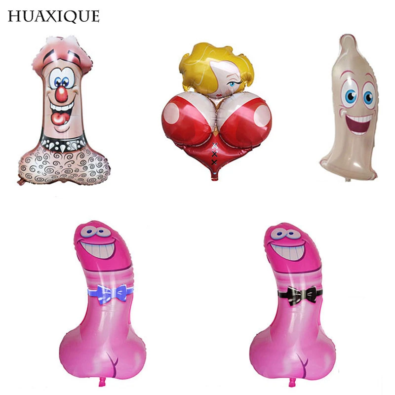 Bachelorette Party Funny Willy Shape Foil Balloon Hen Night Adult Favor Party Supplies Inflatable Penis Boobs Ballons DecorationBallons and Accessories image