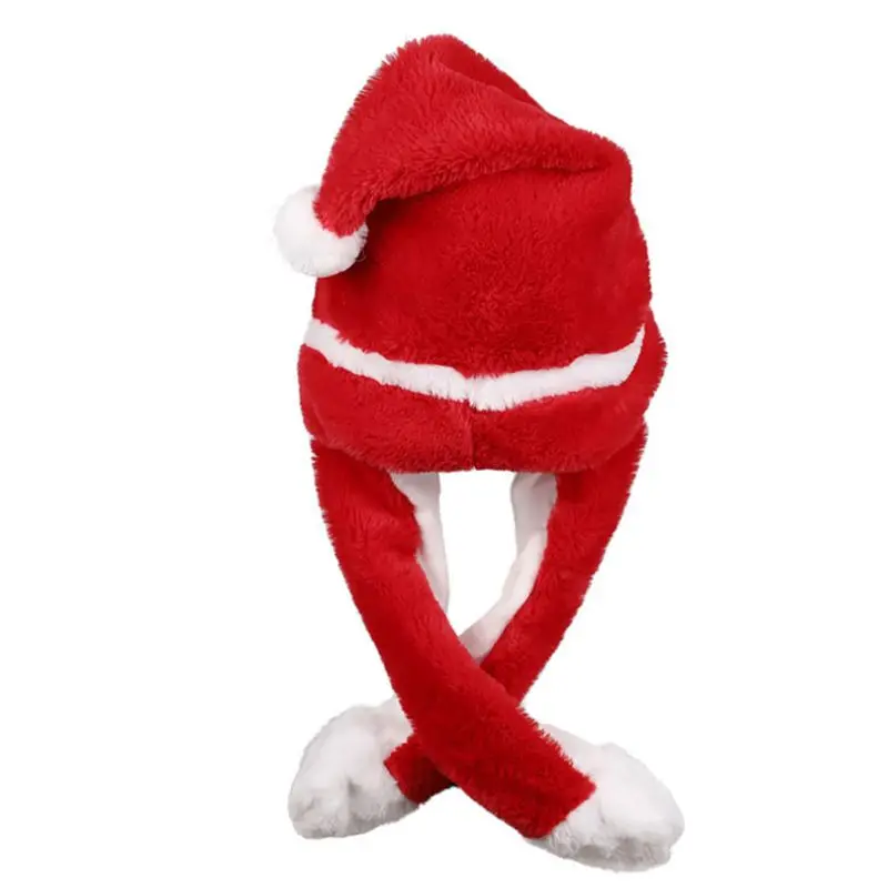 

Elk Santa Claus Hat Christmas Ball Party Pinch Ear Move Red Funny Ears Will Move 72XF
