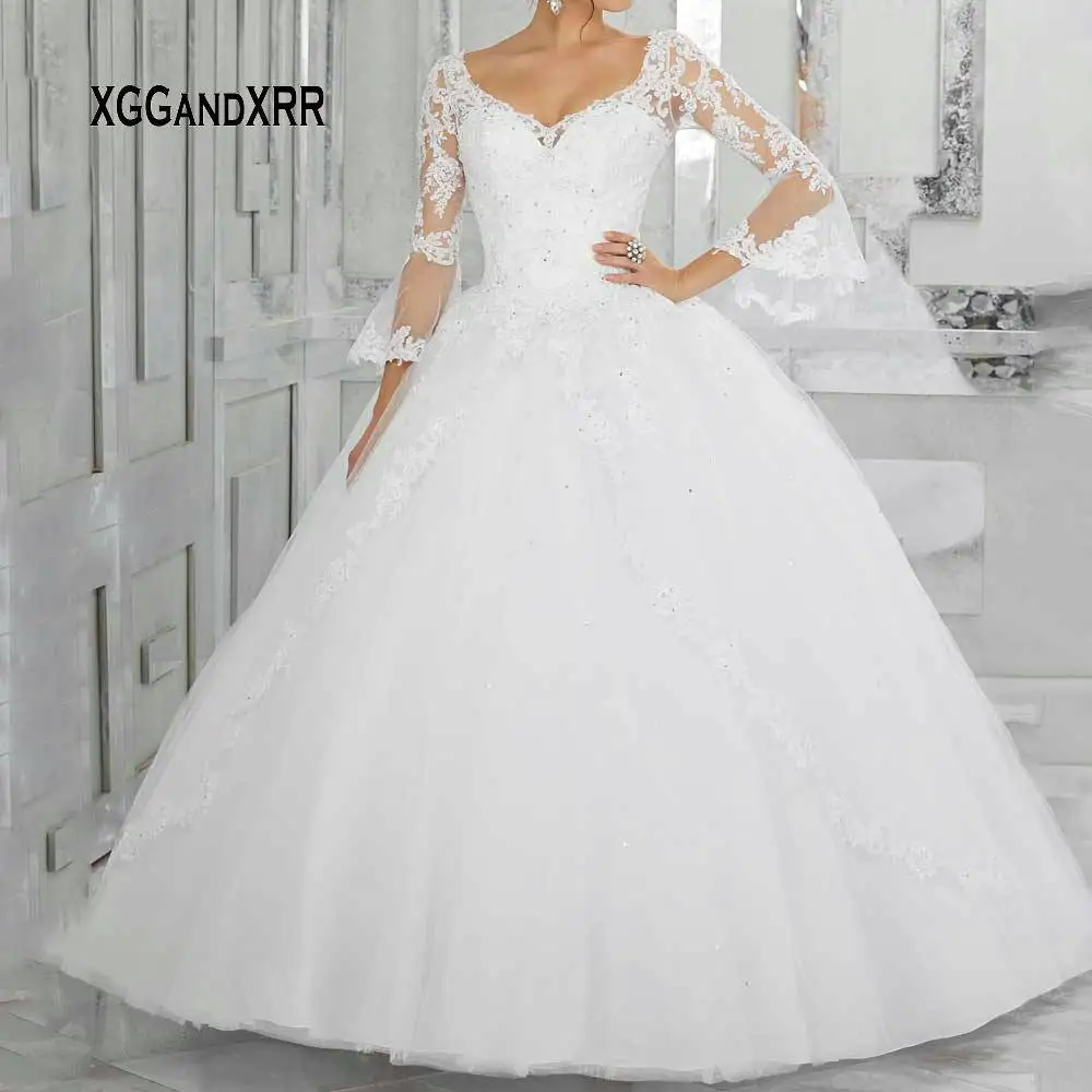 Роскошные пышные платья Кружевная аппликация для бального платья vestidos robe de bal Sweet 16 платья больших размеров