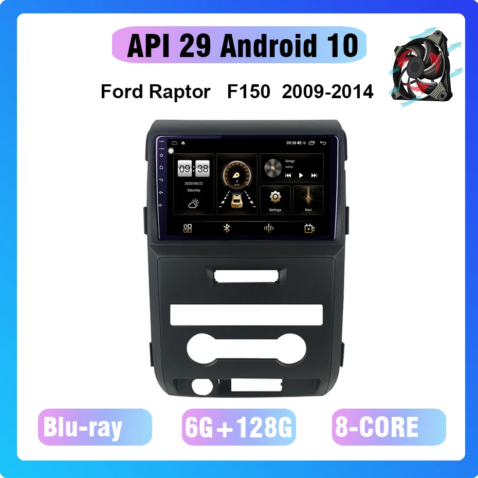 For Ford Raptor F150 car multimedia player 2009-2014 Raptor F150 GPS navigation radio player Android 10 6+128G