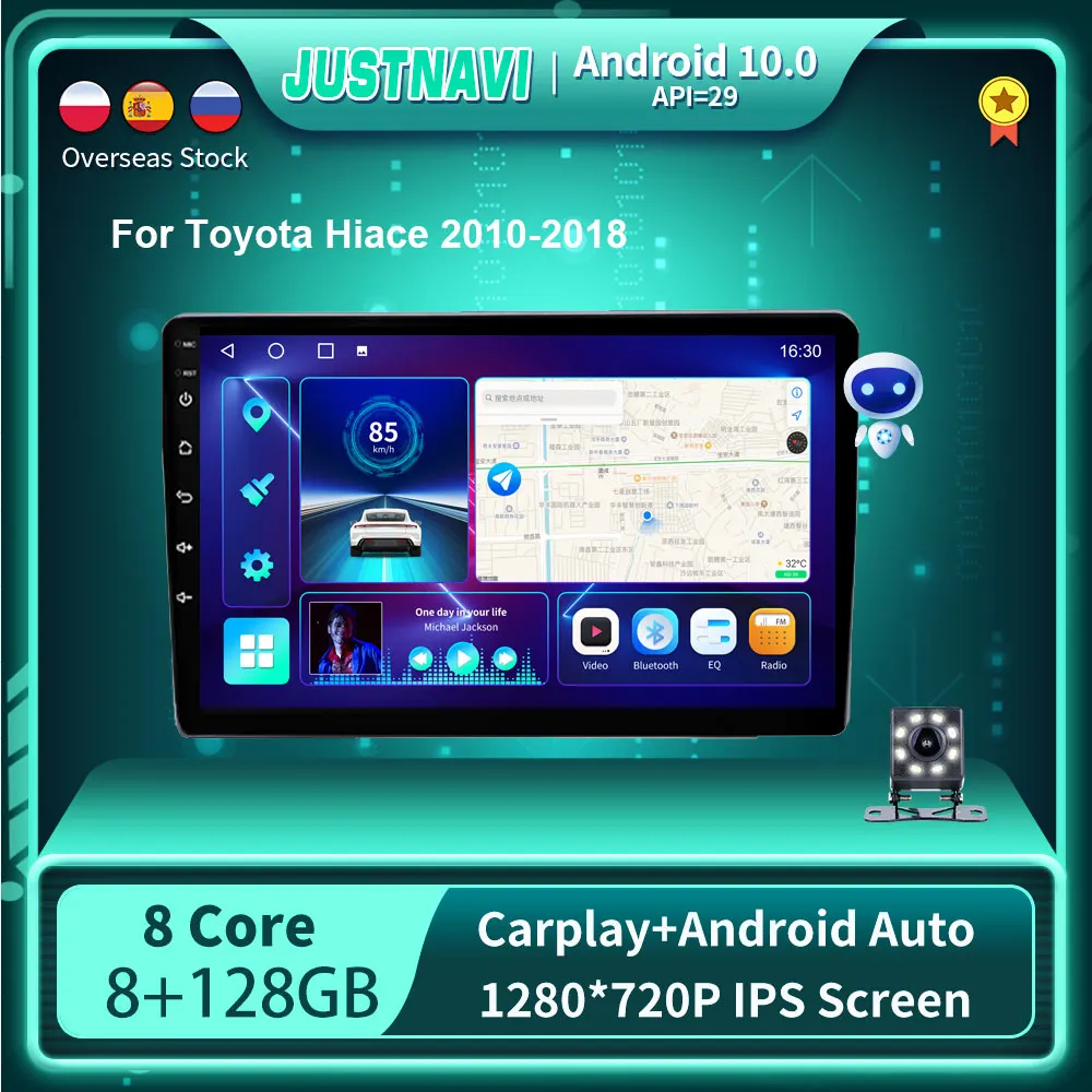 1280*720P Стерео для Toyota Hiace 2010 - 2018 автомобильное радио Carplay FM-навигация GPS 4G WIFI Android 10 0