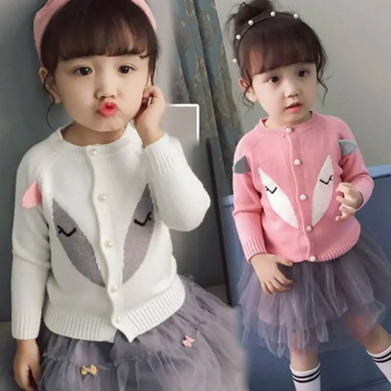 

Girl'S Cardigan Sweater 2019 Autumn And Winter New Style Children Infant Sweater Cardigan Baby Sweater Coat Infant Children's Cl