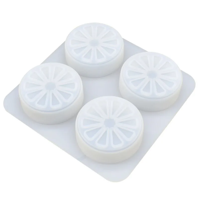 4Cavity Lemon Sliced With Seeds Soap Molds Fruit Handmade Mould Silicone Molds Soap Fondant Clay Resin Moulds Candle Mold