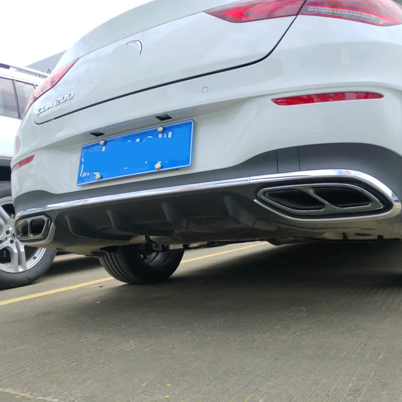 Car Styling Stainless Steel Automobiles Tail Throat Stickers Cover Trim For Mercedes Benz CLA C118 Exhaust Pipe Accessories car stickers