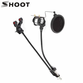 

SHOOT Professional Microphone Stand Pop Filter 360 Degree Adjustment Phone Mount Stand For Broadcast Karaoke Bracket Mic Kits