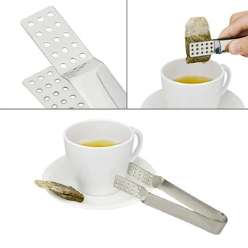 

Silver Anti-Scald Tea Bag Clip Stainless Steel Clamp Food Clip Home Kitchen Bar Accessories Tea Set Accessories
