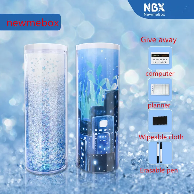 кот пенал Quicksand newmebox Kawaii школьный Блестки пинал канцелярия для школы с
