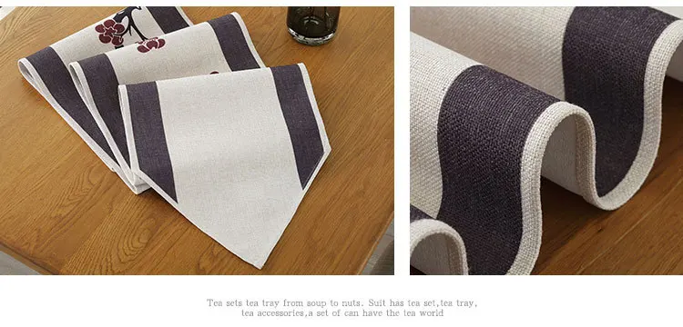 New Style Flax Minimalist Modern Chinese-style Table Runner Table Bar Teapoy Table Flag Placemat Table Runner Customizable a Gen