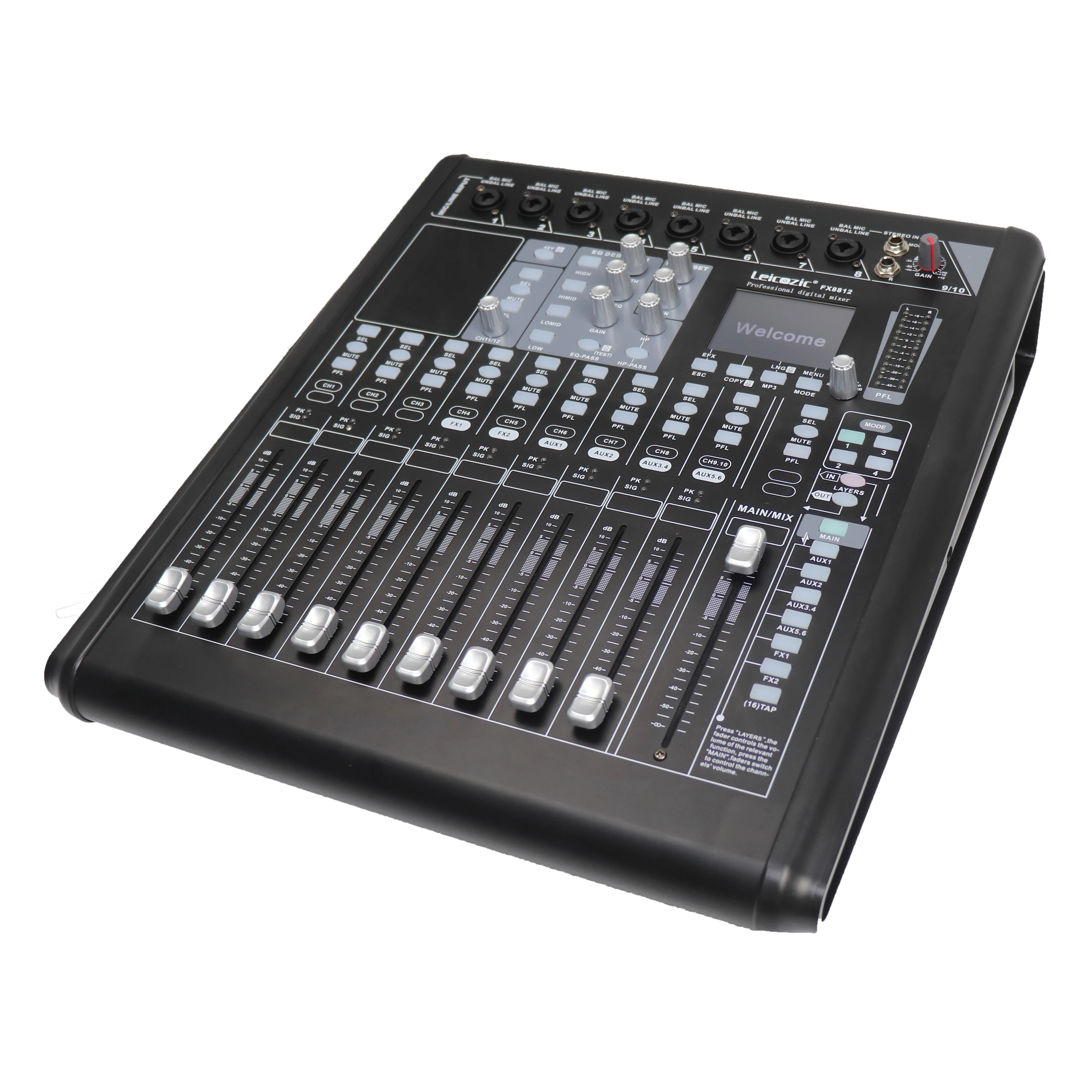 US $359.10 Paulkitson MX8812 Console Mixer Professional Stage Performance 12 Channel Digital Mixer Recording Mixing DJ Audio Sound System