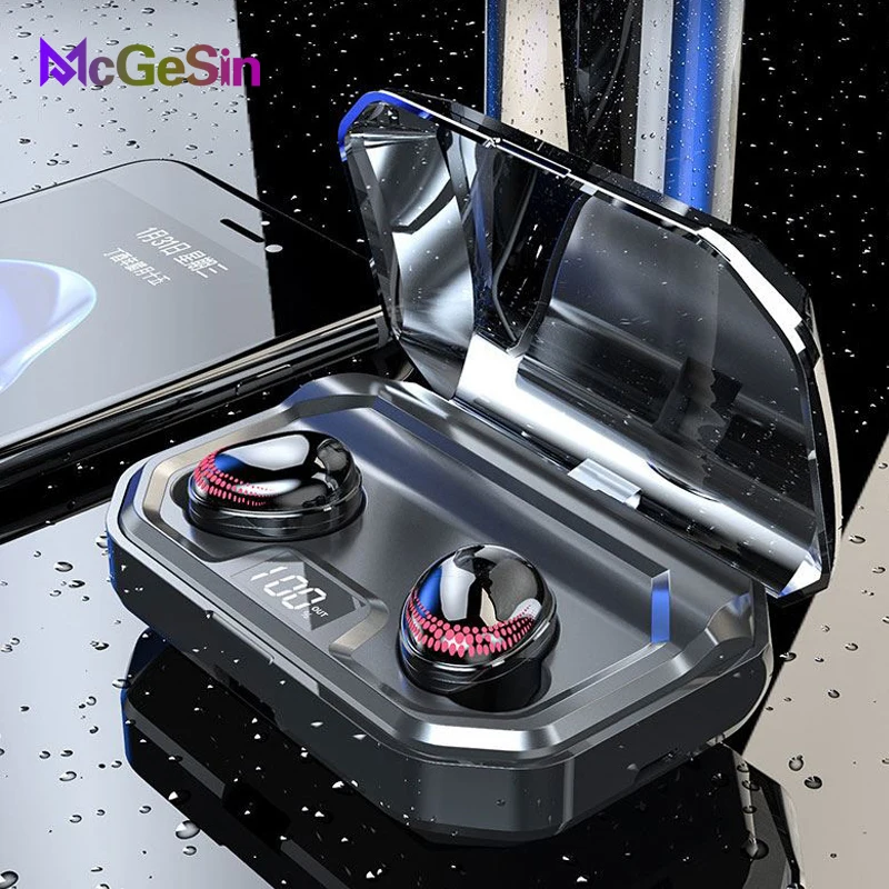 

McGeSin X10 Bluetooth Earphone 6D Stereo Wireless Earbuds Touch Control Headset Tws Earphone With 3000mAh Power Bank For Phone