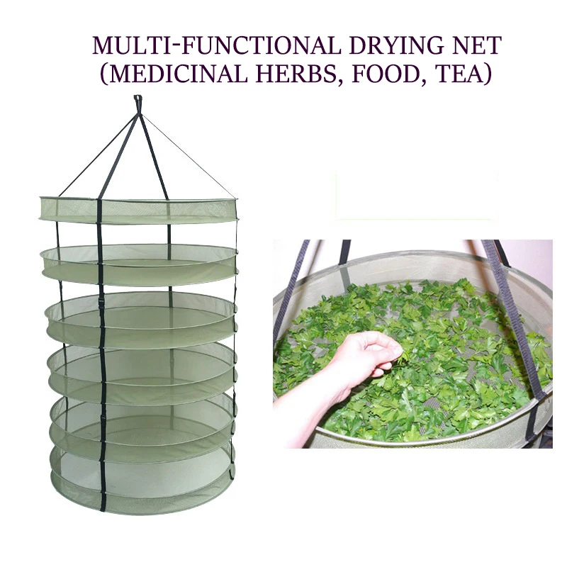 

Hanging Herb Drying Net Multiple Layers Folding Dry Rack Opening Shape Dried Mesh For Herbs Flowers Buds Plants Herb Dryer