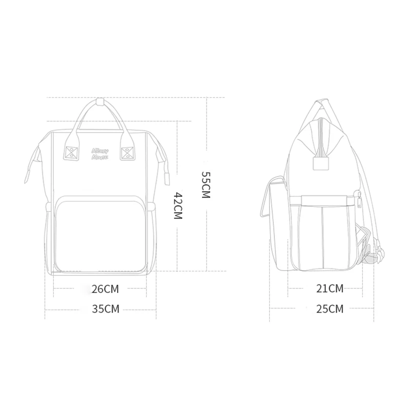 Дисней милый Минни Микки красная сумка для подгузников водонепроницаемый/Уход за ребенком/Сумка для мам рюкзак для беременных большая сумка для подгузников полосатый Бант Точка улыбка