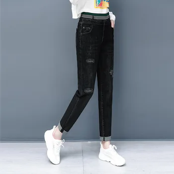 

Casual High Waist jeans women 2020 Straight Leg Office Lady Pants Trousers solid solor ladies streetwear jeans woman Vintage