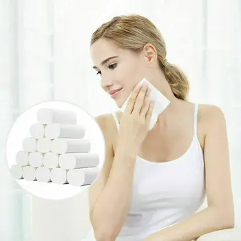 

12 Rolls 5 Layers Reinforced Wood Pulp Toilet Paper Home Bathroom Washroom Toilet Paper Towel Tissue Roll Fast Shipping