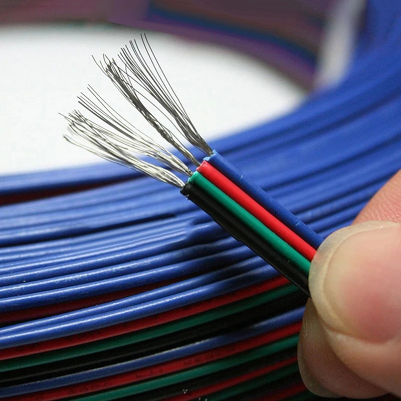 Лидер продаж 4-контактный провод RGB кабель-удлинитель шнура 22AWG для 3528 5050 Светодиодные ленты светильник Фирменная Новинка и высокое качество