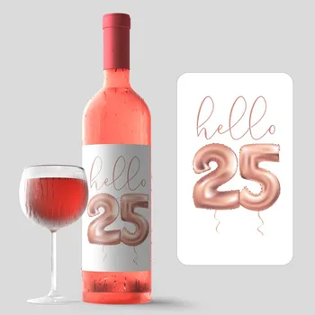 

4 pcs of Wine Labels for 25th Birthday Party Wine Labels Custom Beer Labels Personalized Birthday Party Wine Stickers
