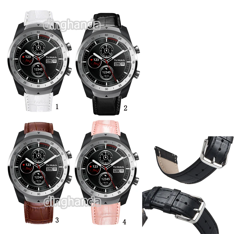 Ремешок кожаный для часов Ticwatch Pro 3 E2 S2 GTX 22 мм | Электроника