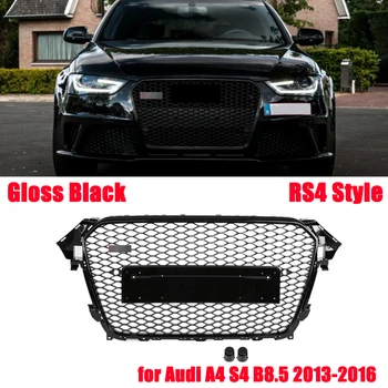 

For RS4 Style Front Sport Hex Mesh Honeycomb Hood Grill or Audi A4 S4 B8.5 2013 2014 2015 2016 car-styling accessories