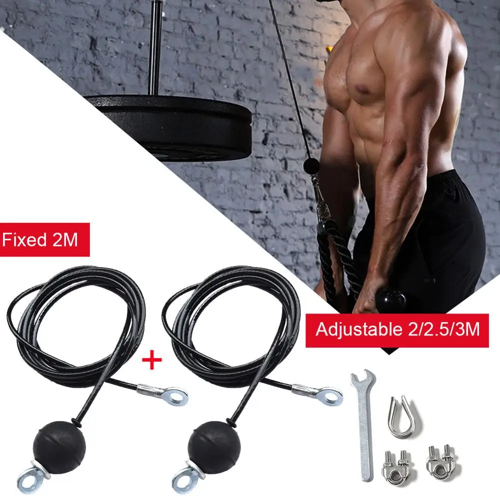 

2/2.5/3 Meters Gym Cable Wire Rope Heavy Duty Steel Replacement Parts for Home Gym Fitness Cable Pulley Accessories Dia 6mm