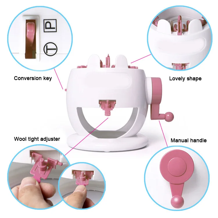  Hand Woven Wool Machine Toys Hand Knitting Machine Loom Children Educational Toy Knitting Tools Bes