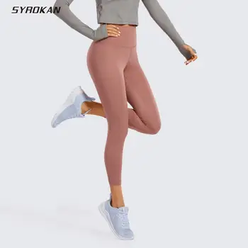 

SYROKAN Women's Hugged Feeling High Waist Squat-Proof Capri Cropped Mesh Leggings 21"