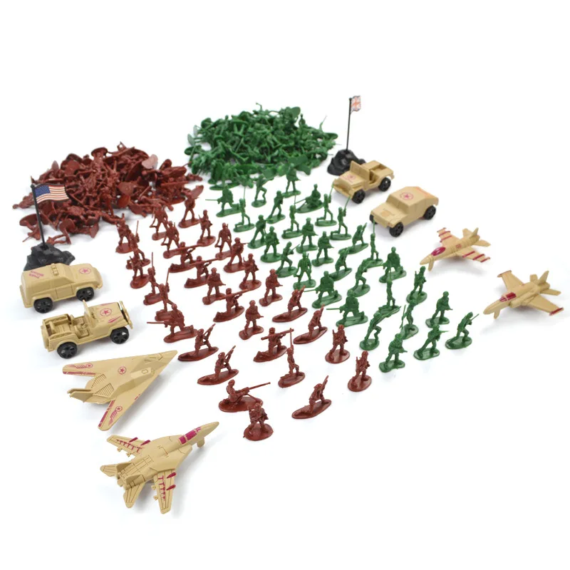 

210 PCs Accessories Military Scene with Model Battle Airplane Toy Car Military Soldier Model Military Model
