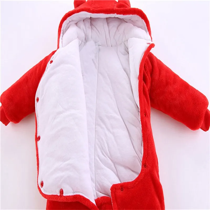 Telotuny Одежда для новорожденных, для маленьких девочек, одноцветные Носки с рисунком медведя из мультика с плюшевой подкладкой с капюшоном комбинезоны детские одежда; комбинезон для малышей