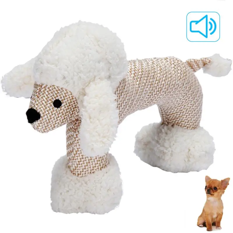 Poodle Собака жевательные Игрушки для маленьких и больших укус собаки устойчивая собака скрипучий утка игрушки интерактивный писк щенок собака игрушка товары для домашних животных - Цвет: Poodle