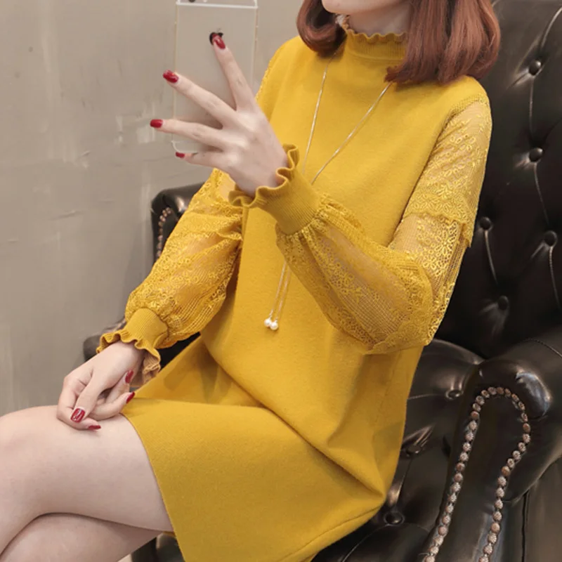 

Women Sweaters And Pullovers Pullover Female In Loose Sweater Knitting Dress Sets Of 2019 New Han Edition A Turtle Neck Spring